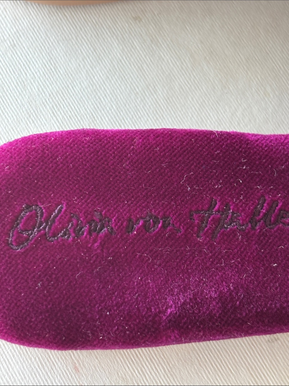Olivia Von Halle Contessa Pasha Pink Slippers in Velvet Size 38 - Picture 9 of 16